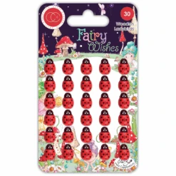 Craft Consortium Fairy Wishes Wooden Ladybirds Embellishments Ccwdns022