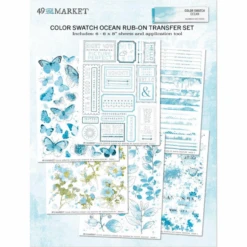 49 And Market Color Swatch Ocean Rub On Transfer Set Cso-41084