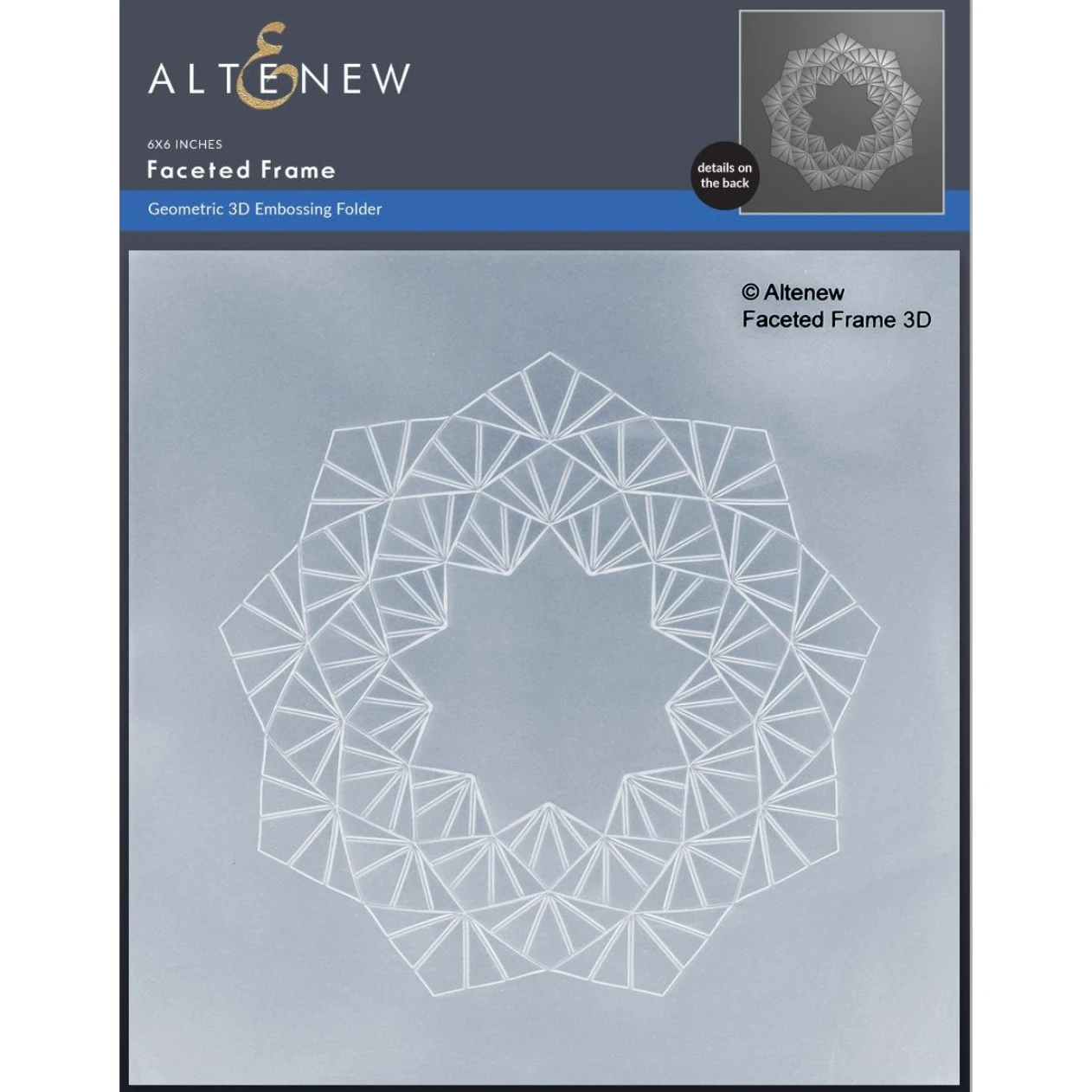 Altenew Faceted Frame 3D Embossing Folder Alt8113* 3 Altenew Faceted Frame 3D Embossing Folder Alt8113*