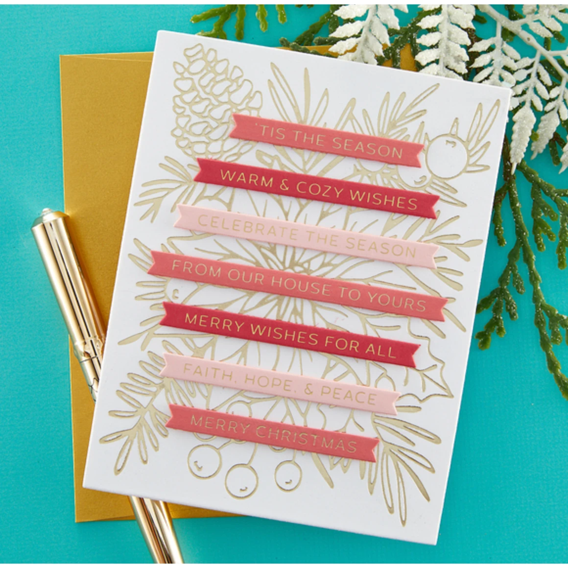 Spellbinders Merry And Bright Sentiment Strips Press Plate And Die Set Bp-049 4 Spellbinders Merry And Bright Sentiment Strips Press Plate And Die Set Bp-049 - Image 2