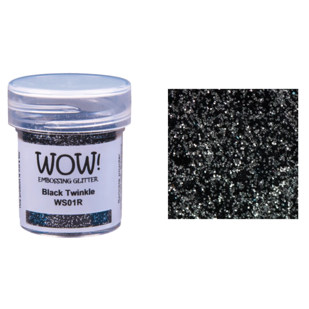 WOW Embossing Powder Glitter Black Twinkle Regular Ws01r 3 WOW Embossing Powder Glitter Black Twinkle Regular Ws01r