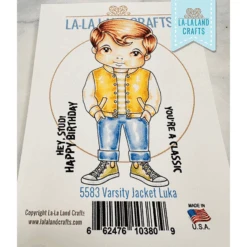 La-La Land Crafts Varsity Jacket Luka Cling Stamp 5583*