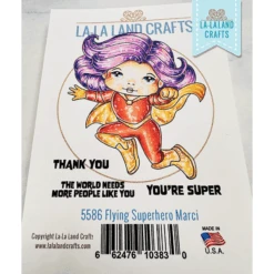 La-La Land Crafts Flying Superhero Marci Cling Stamp 5586*