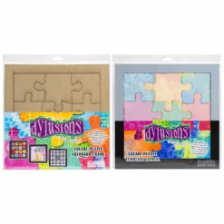 Dyan Reaveley Square Puzzle Template Chipboard And Coordinating Stencil Dylusions Set