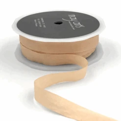 May Arts Champagne Wrinkled Faux Silk Ribbon With Cut Edge Ea02