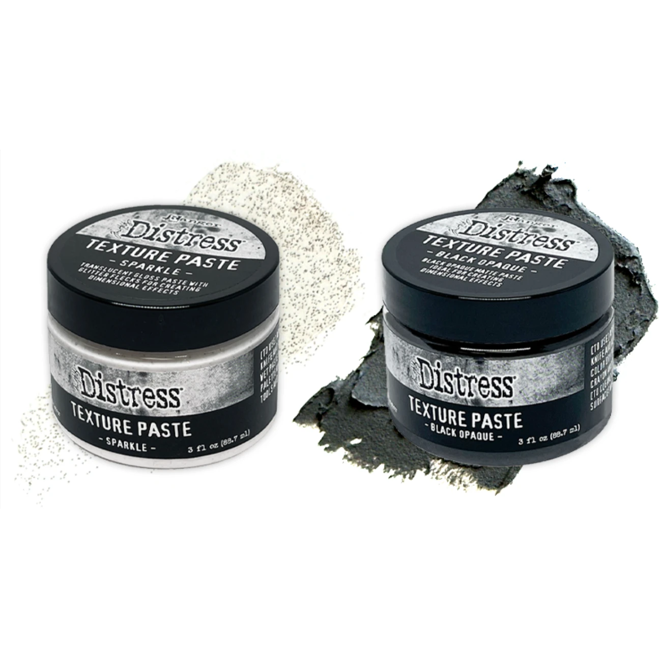 Ranger Tim Holtz Distress Texture Paste Sparkle And Black Opaque Bundle 4 Ranger Tim Holtz Distress Texture Paste Sparkle And Black Opaque Bundle - Image 2