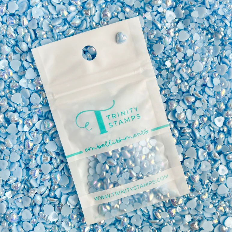 Trinity Stamps Soft Sky Heart Baubles Embellishment Mix Emb-0174 3 Trinity Stamps Soft Sky Heart Baubles Embellishment Mix Emb-0174