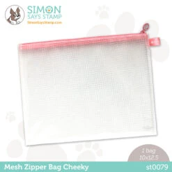 Simon Says Stamp CHEEKY Pink MESH ZIPPER BAG St0079