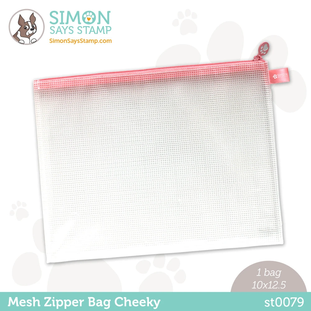 Simon Says Stamp CHEEKY Pink MESH ZIPPER BAG St0079 3 Simon Says Stamp CHEEKY Pink MESH ZIPPER BAG St0079