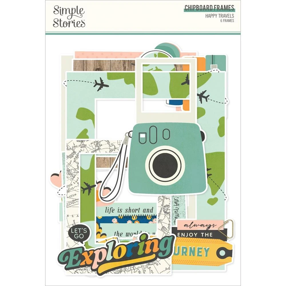 Simple Stories Happy Travels Chipboard Frames 24422 3 Simple Stories Happy Travels Chipboard Frames 24422