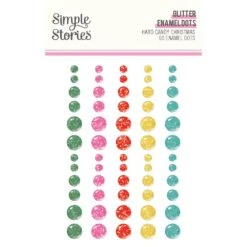 Simple Stories Hard Candy Christmas Glitter Enamel Dots 25624