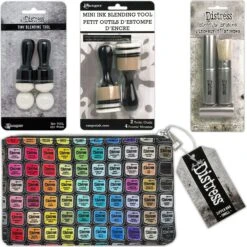 Tim Holtz Small 5 X 8 Distress Zipper Bag And Blending Tools Bundle