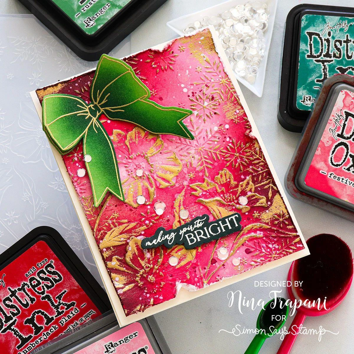 Simon Says Stamp Embossing Folder Snow Poppies Sf466 Festive Fun 4 Simon Says Stamp Embossing Folder Snow Poppies Sf466 Festive Fun - Image 2