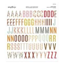 Spellbinders Autumn Archives Chipboard Alphabet Stickers Scse-022