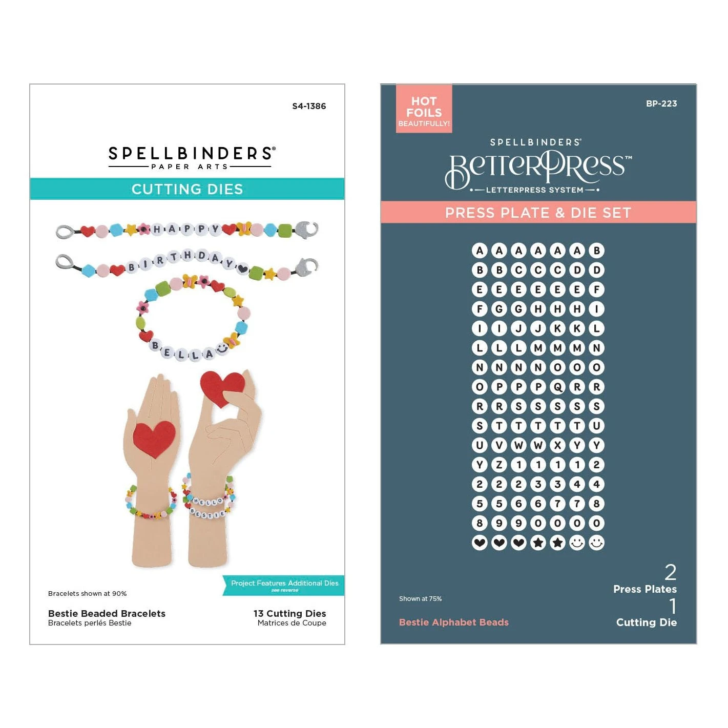 Spellbinders Bestie Alphabet Beads Press Plate And Die Bundle 3 Spellbinders Bestie Alphabet Beads Press Plate And Die Bundle