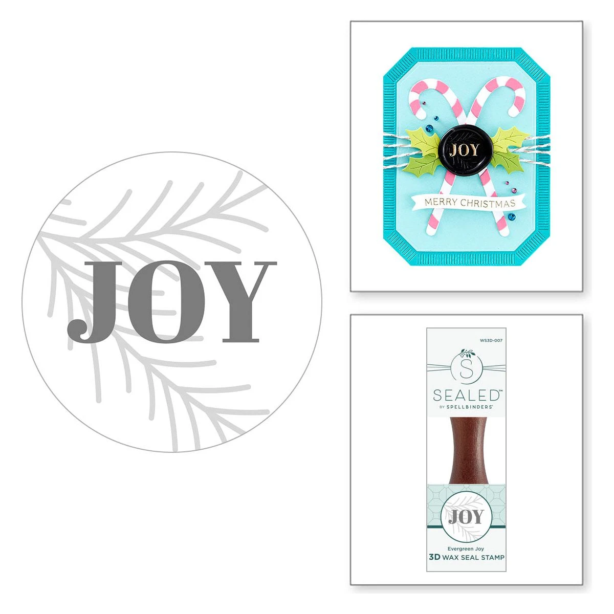 Spellbinders Evergreen Joy 3D Wax Seal Stamp Ws3d-007 3 Spellbinders Evergreen Joy 3D Wax Seal Stamp Ws3d-007