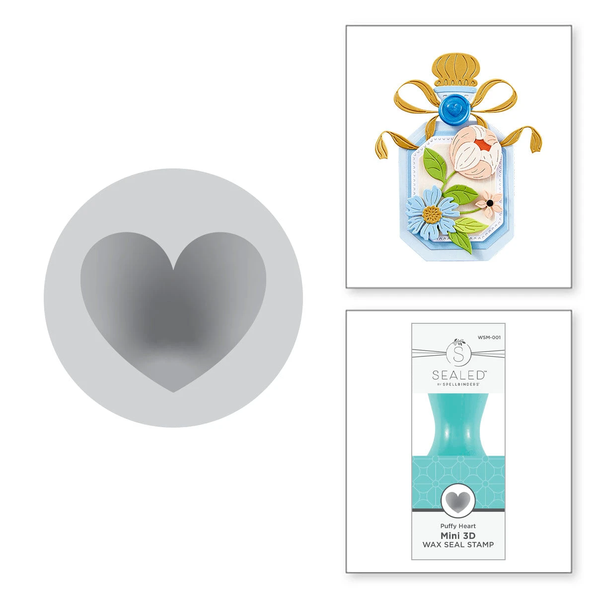 Spellbinders Puffy Heart Mini 3D Wax Seal Wsm-001 3 Spellbinders Puffy Heart Mini 3D Wax Seal Wsm-001