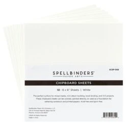 Spellbinders White Chipboard Sheets 6x6 Scsp-008