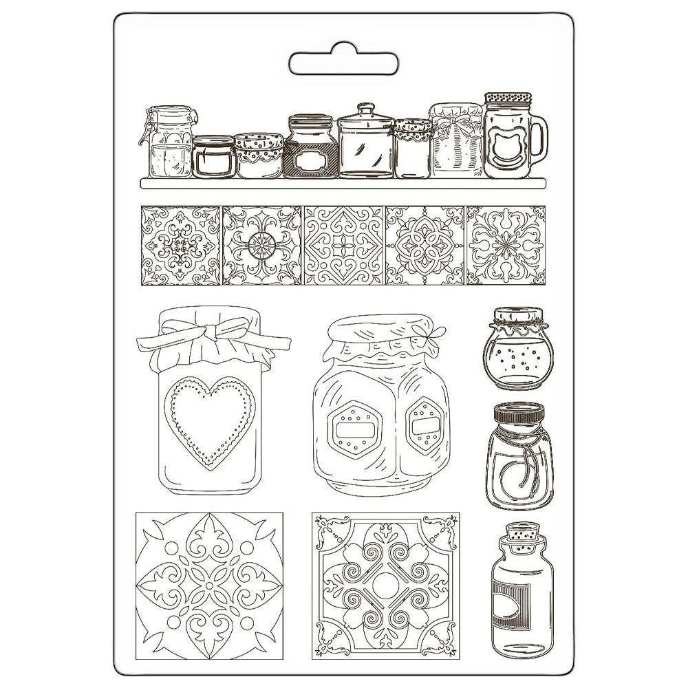 Stamperia Golden Harmony Pots Soft Mold A5 K3pta5665* 3 Stamperia Golden Harmony Pots Soft Mold A5 K3pta5665*