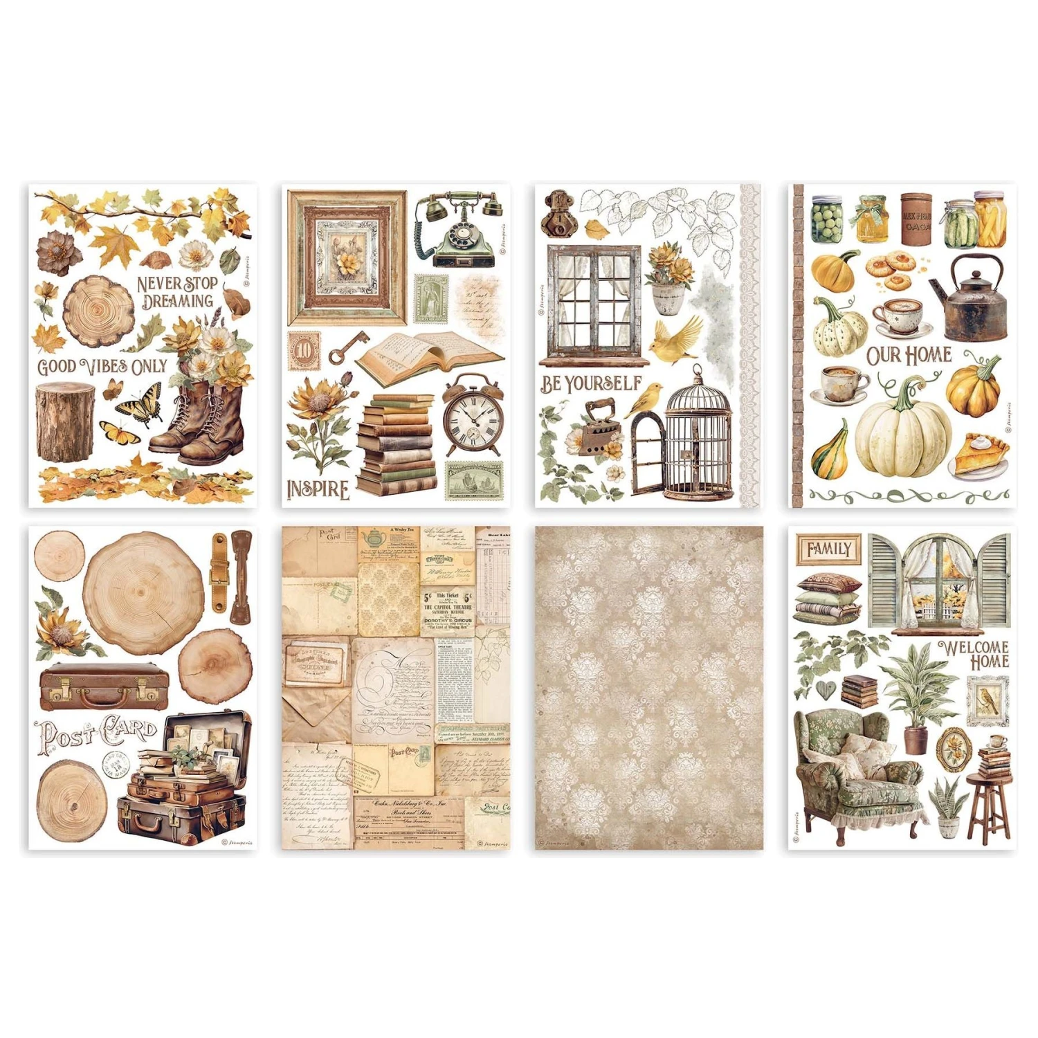 Stamperia Golden Harmony Washi Pad 8 Sheets A5 Sbw11 4 Stamperia Golden Harmony Washi Pad 8 Sheets A5 Sbw11 - Image 2