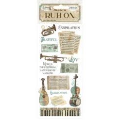Stamperia Music Instruments Rub Ons Dflrb124