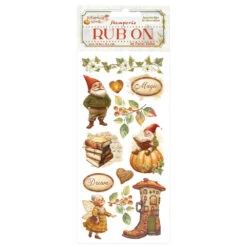 Stamperia Whispering Woods Gnome Rub Ons Dflrb186
