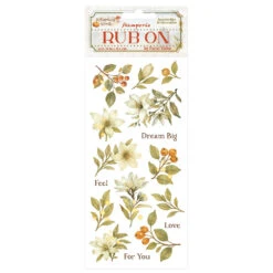 Stamperia Whispering Woods Magnolia Rub Ons Dflrb184