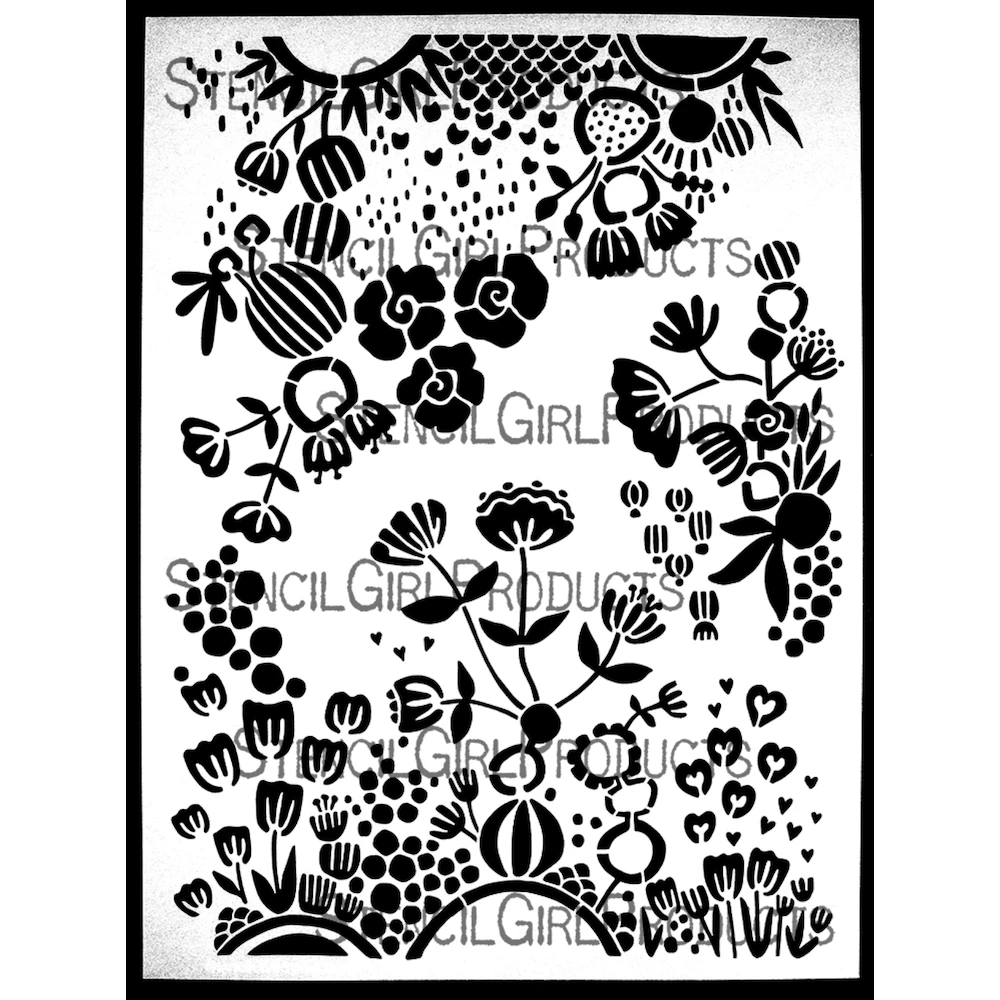 StencilGirl Garden Joy Large Stencil Ll1035 3 StencilGirl Garden Joy Large Stencil Ll1035