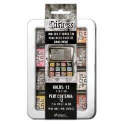 Tim Holtz Mini Distress Ink Storage Tin Ranger TDA42013 -Simon Says Stamp TDA42013 MiniDistressInkStorageTin 2022 BW Filled