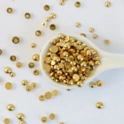 This Calls For Confetti Gold Flatback Beads