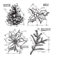 Tim Holtz Cling Rubber Stamps CHRISTMAS BLUEPRINTS 4 CMS201