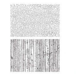 Tim Holtz Cling Rubber Stamps CRAZE AND PLANKS CMS344