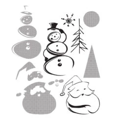 Tim Holtz Cling Rubber Stamps HALFTONE CHRISTMAS CMS204