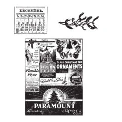 Tim Holtz Cling Rubber Stamps HOLIDAYS PAST Cms030