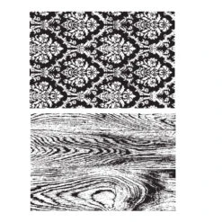 Tim Holtz Cling Rubber Stamps WALLPAPER And WOOD Cms126