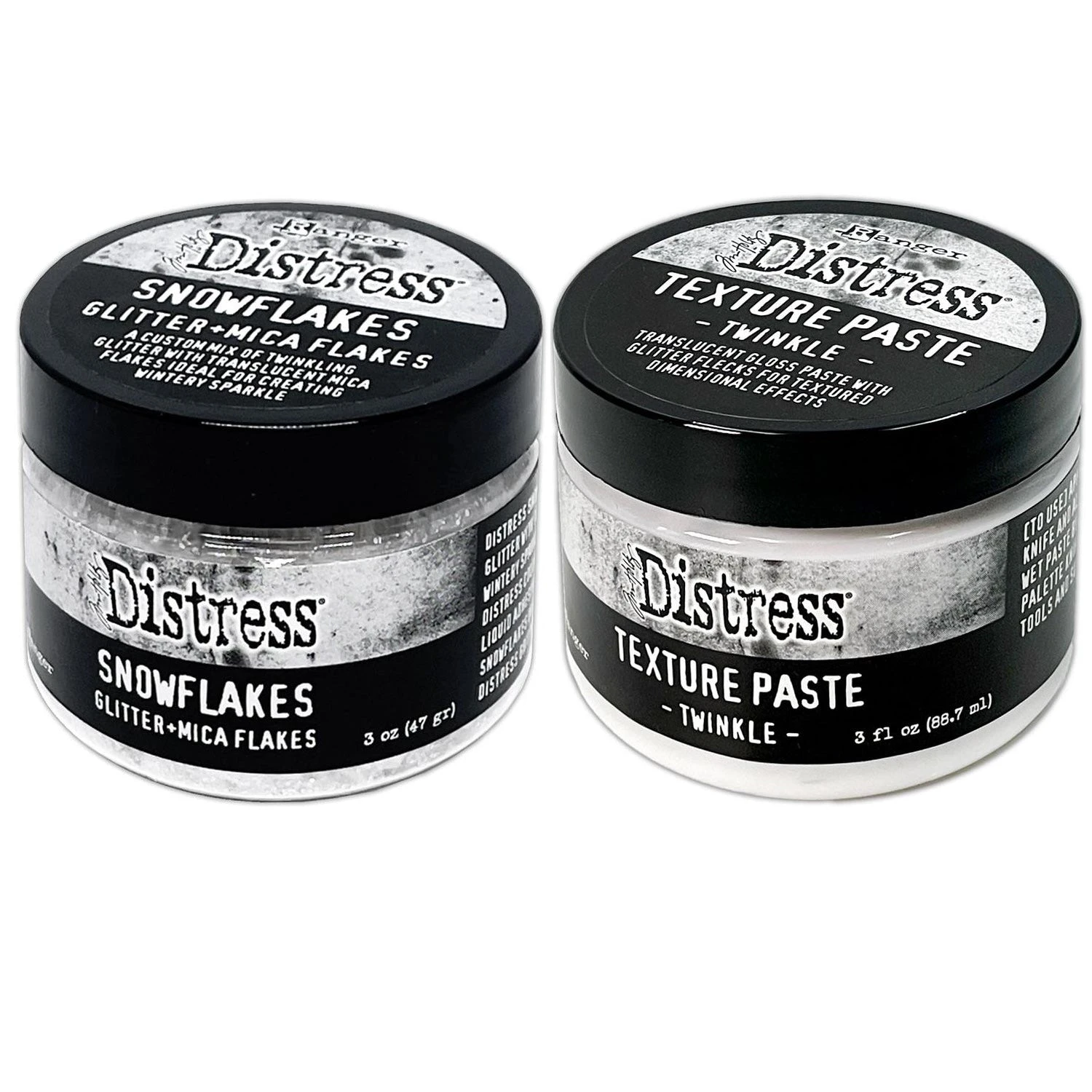 Tim Holtz Distress Texture Paste Twinkle And Distress Snowflakes Bundle 3 Tim Holtz Distress Texture Paste Twinkle And Distress Snowflakes Bundle