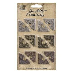 Tim Holtz Idea-ology CORNERS Metal Hardware TH92789