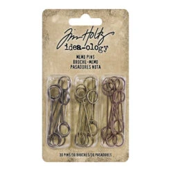 Tim Holtz Idea-ology MEMO PINS Split Ring Metal Embellishment TH92833
