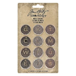 Tim Holtz Idea-ology MUSE TOKENS Coin Metal TH92676