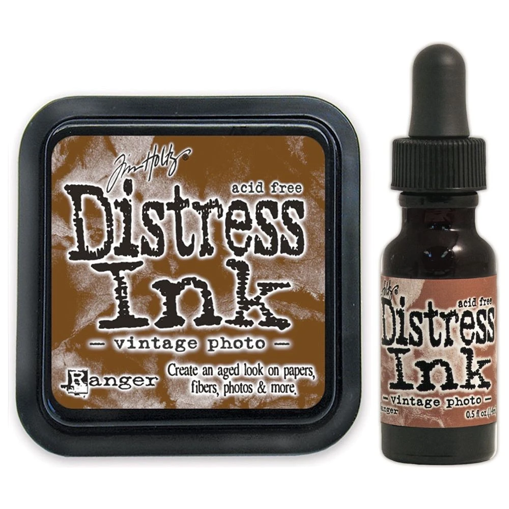Tim Holtz Distress Vintage Photo Ink Pad And Reinker Bundle Ranger 3 Tim Holtz Distress Vintage Photo Ink Pad And Reinker Bundle Ranger