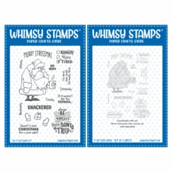 Whimsy Stamps Merry Stressmas Clear Stamps And Mask Set