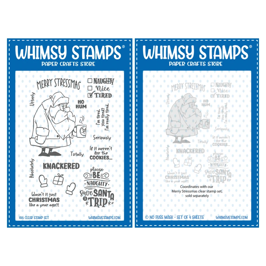 Whimsy Stamps Merry Stressmas Clear Stamps And Mask Set 3 Whimsy Stamps Merry Stressmas Clear Stamps And Mask Set