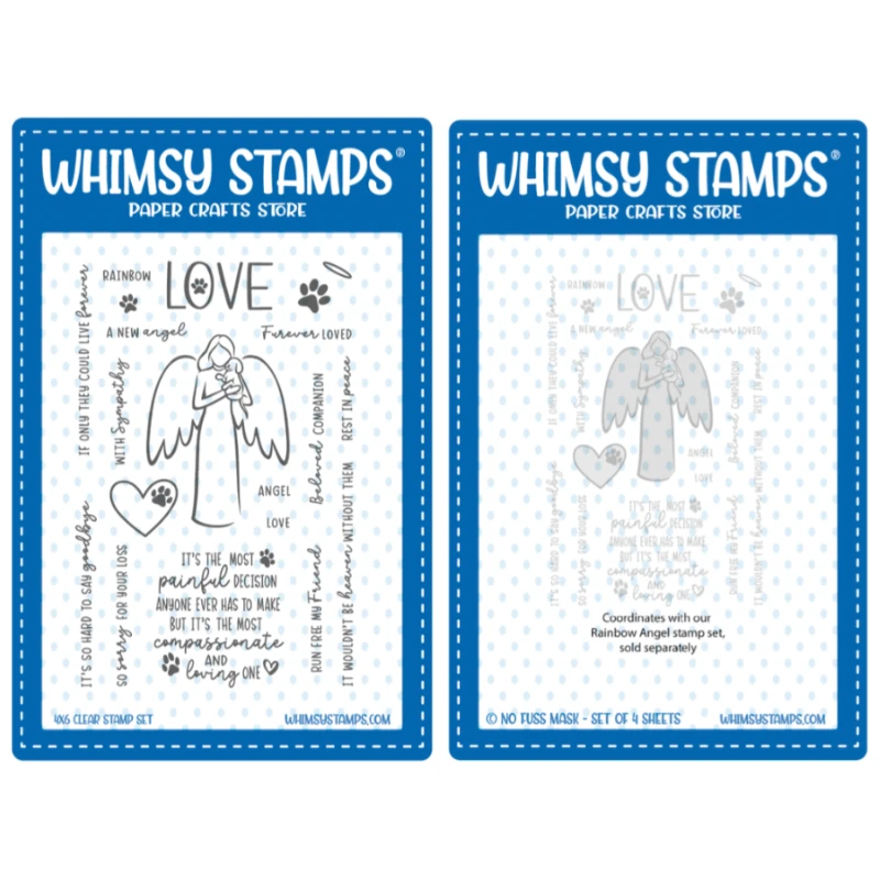 Whimsy Stamps Rainbow Angel Clear Stamp And Mask Set 3 Whimsy Stamps Rainbow Angel Clear Stamp And Mask Set