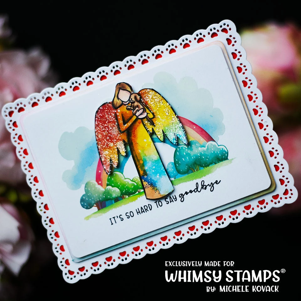 Whimsy Stamps Rainbow Angel Clear Stamp And Mask Set 5 Whimsy Stamps Rainbow Angel Clear Stamp And Mask Set - Image 3
