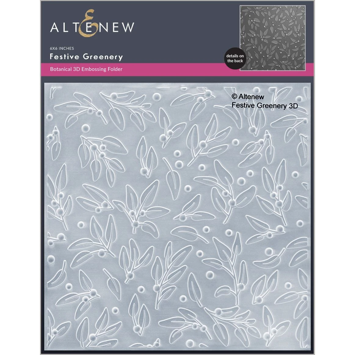 Altenew Festive Greenery 3D Embossing Folder Alt8202 3 Altenew Festive Greenery 3D Embossing Folder Alt8202