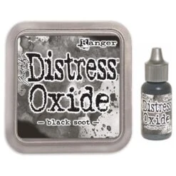 Tim Holtz Distress Black Soot Oxide Ink Pad And Reinker Bundle Ranger