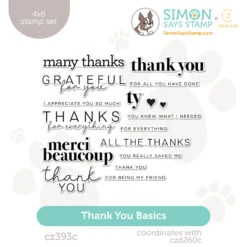 CZ Design Clear Stamps Thank You Basics Cz393c Rain Or Shine