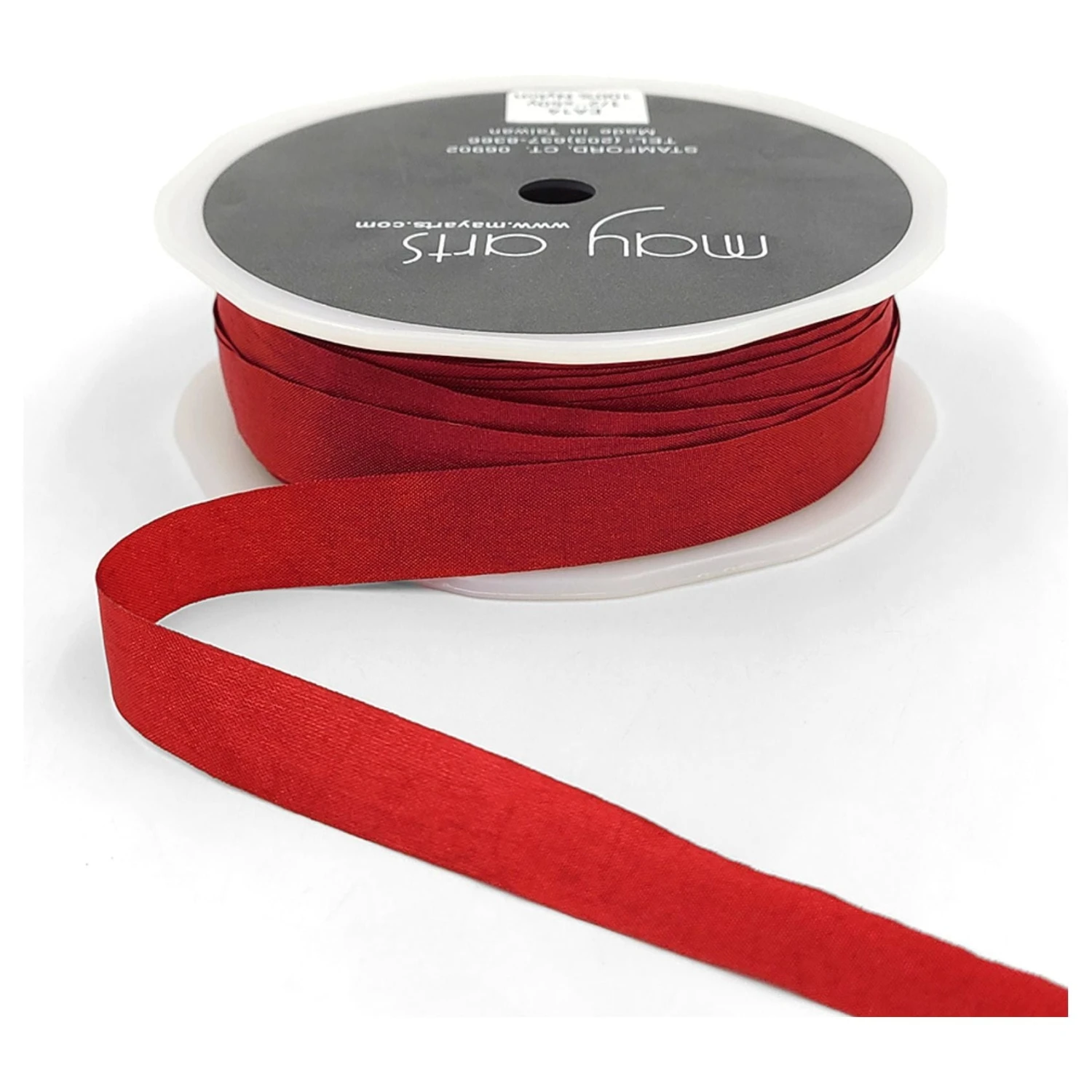 May Arts Red Wrinkled Faux Silk Ribbon With Cut Edge Ea14 3 May Arts Red Wrinkled Faux Silk Ribbon With Cut Edge Ea14