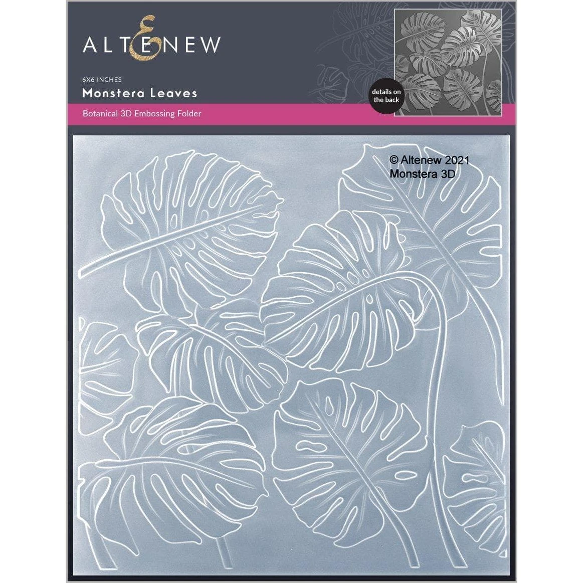 Altenew Monstera Leaf 3D Embossing Folder Alt6119* 3 Altenew Monstera Leaf 3D Embossing Folder Alt6119*