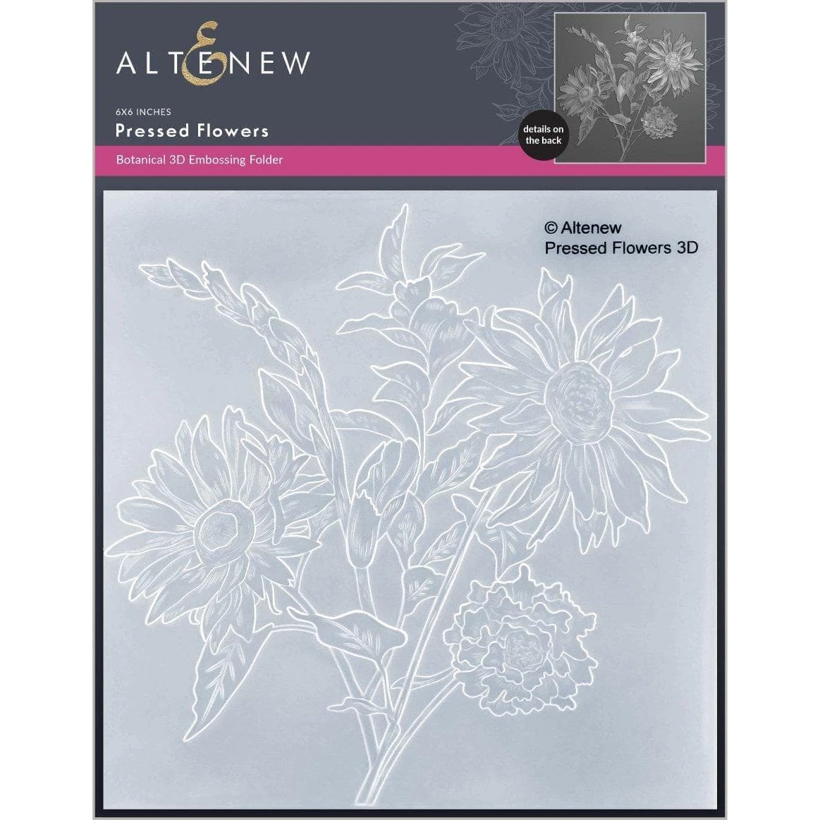 Altenew Pressed Flowers 3D Embossing Folder Alt6276* 3 Altenew Pressed Flowers 3D Embossing Folder Alt6276*